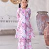 Baju Kurung Pahang Laura Printed Kids 9.0 - Alcae Peony - Image 3
