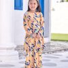 Baju Kurung Pahang Laura Printed Kids 9.0 - Canary Tulips - Image 3
