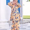 Baju Kurung Pahang Laura Printed Kids 9.0 - Canary Tulips - Image 2