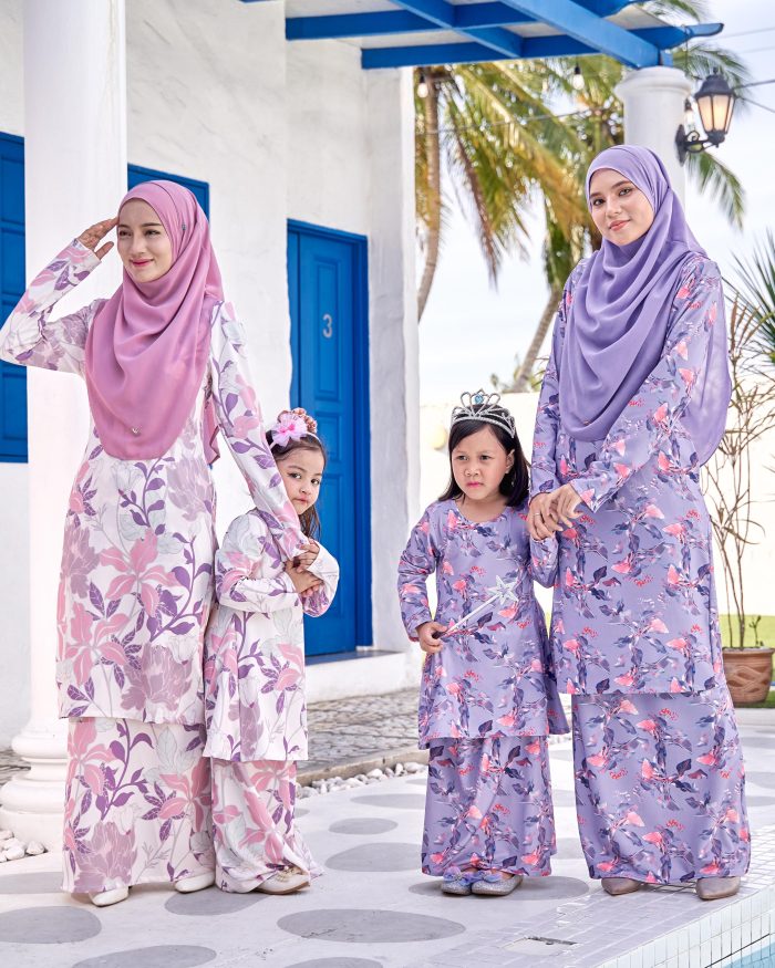 Baju Kurung Pahang Laura Printed 9.0 - Peace Lily - Image 4