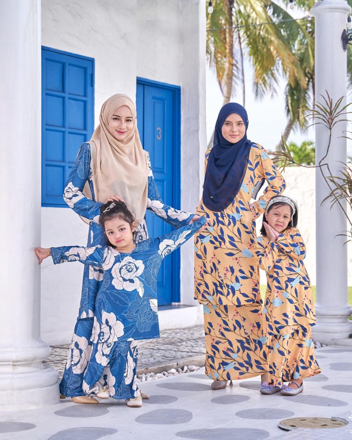 Baju Kurung Pahang Laura Printed Kids 9.0 - Canary Tulips - Image 5