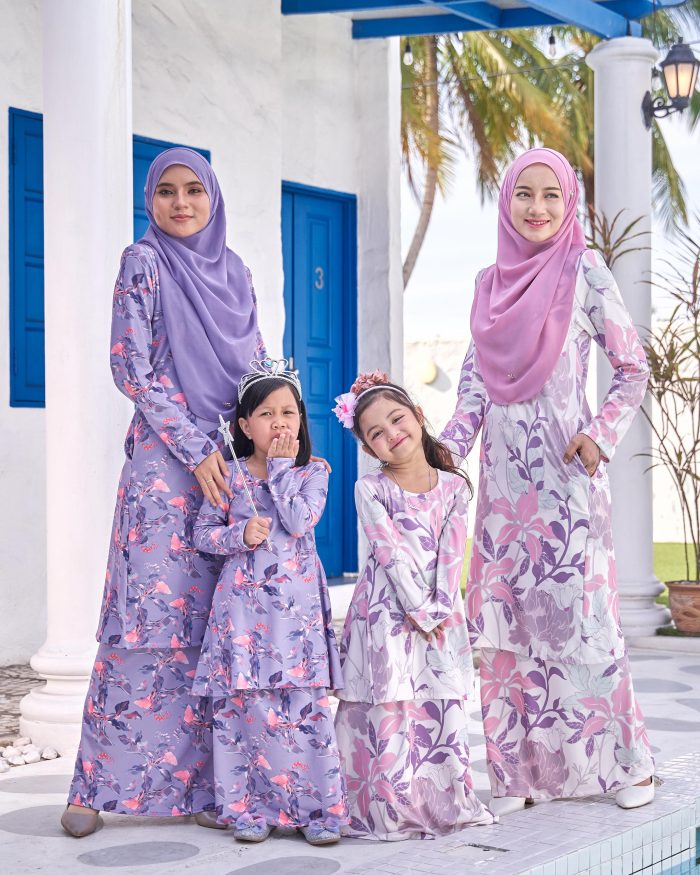 Baju Kurung Pahang Laura Printed 9.0 - Oxford Lily - Image 5