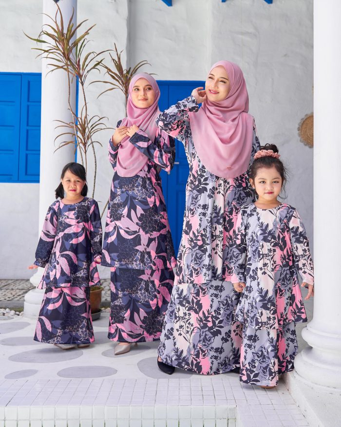 Baju Kurung Pahang Laura Printed Kids 9.0 - Winter Buttercup - Image 4