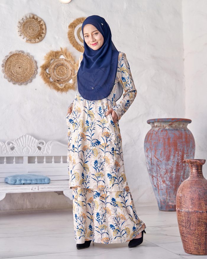 Baju Kurung Pahang Laura Printed 9.0 - Mellow Annes - Image 2