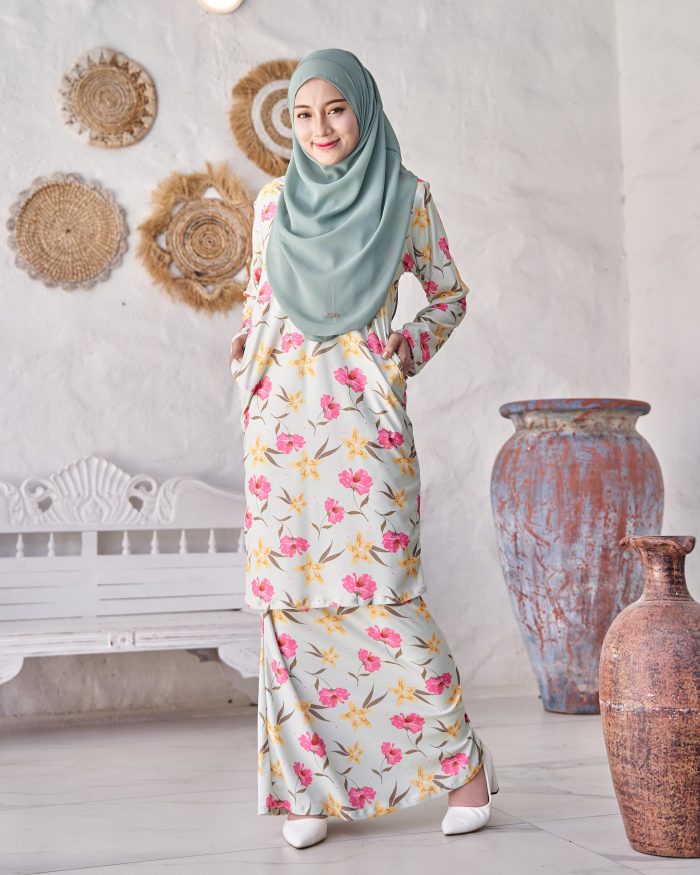 Baju Kurung Pahang Laura Printed 9.0 - Pinocchio Asiatic