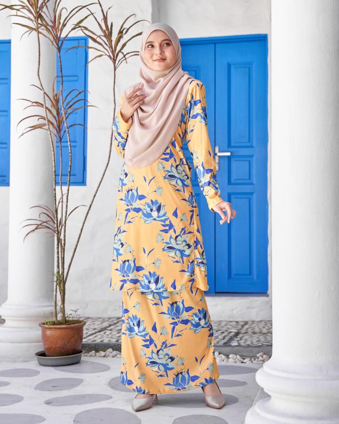 Baju Kurung Pahang Laura Printed 9.0 - Sacred Tuscan