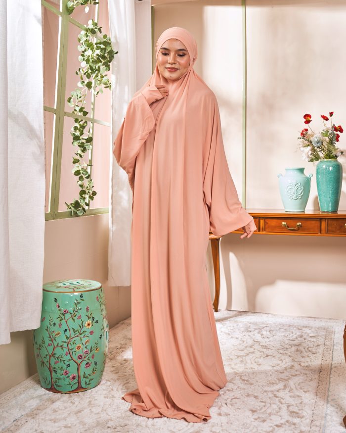Telekung Lateefah - Apricot Peach