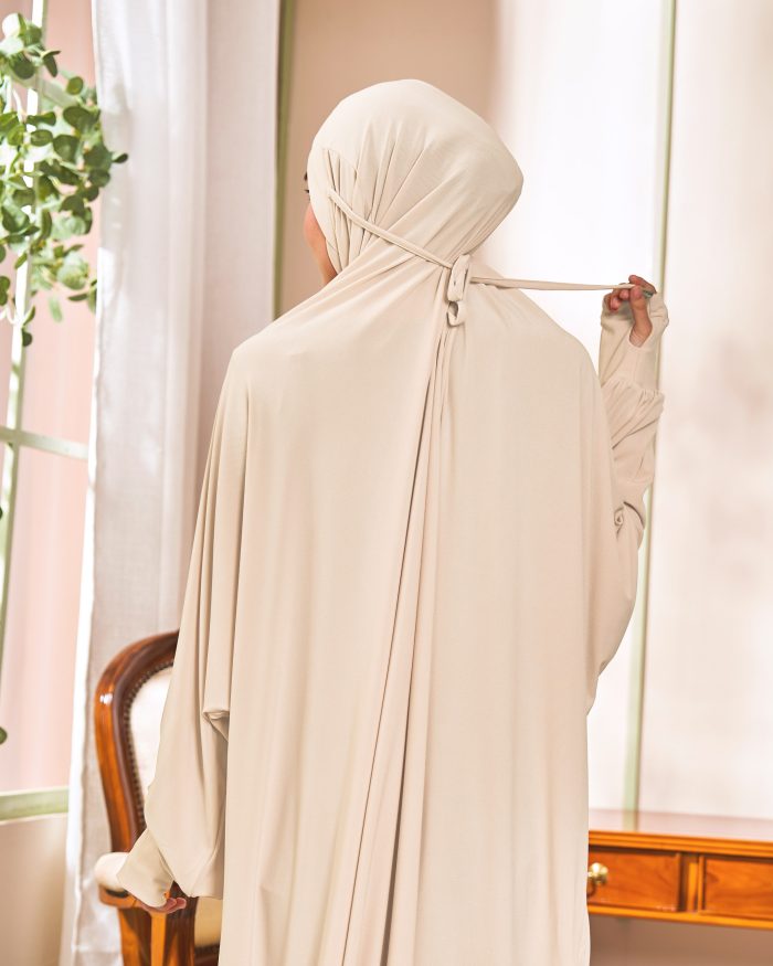 Telekung Lateefah - Buttermilk - Image 3