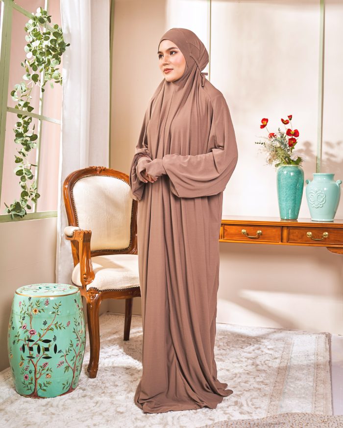 Telekung Lateefah 2.0 - Coffee Brown - Image 2