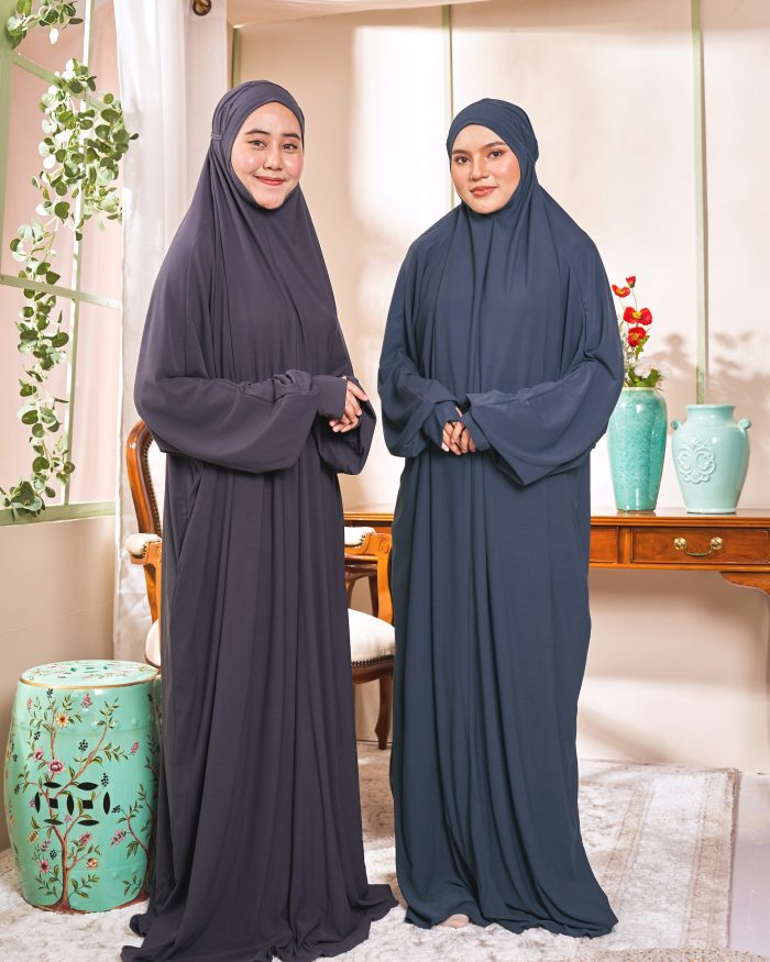 Telekung Lateefah 2.0 - Jade Black - Image 5
