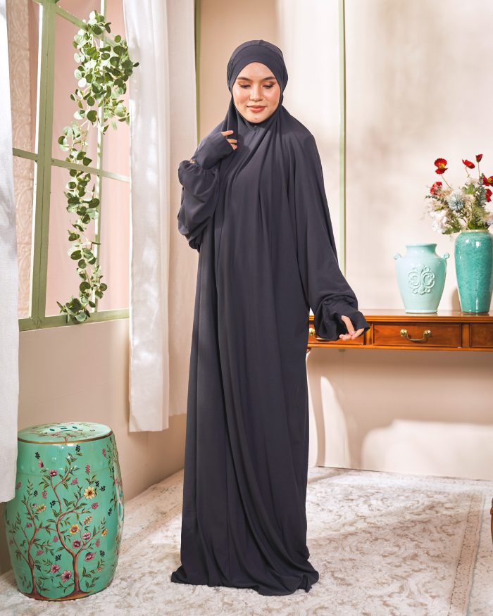 Telekung Lateefah 2.0 - Dark Grey