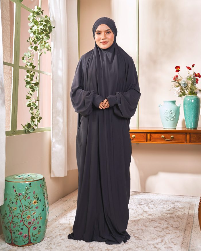 Telekung Lateefah 2.0 - Dark Grey - Image 2