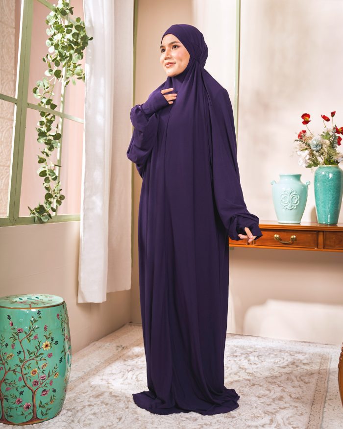Telekung Lateefah 2.0 - Grape Purple - Image 2