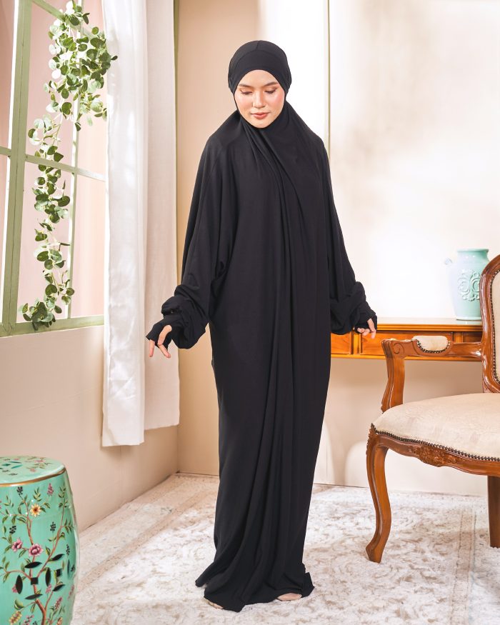 Telekung Lateefah 2.0 - Jade Black - Image 2