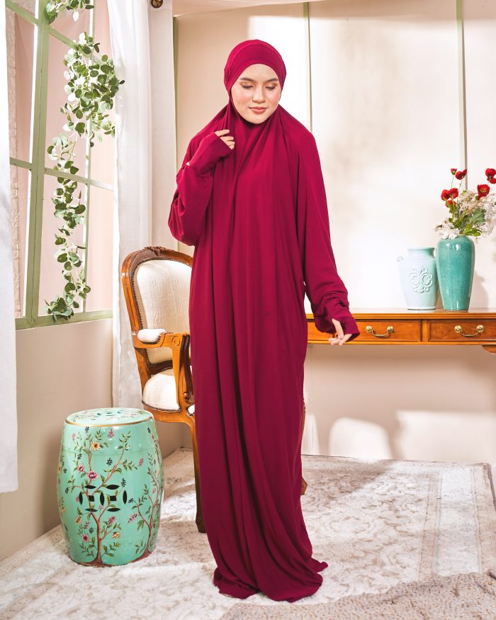 Telekung Lateefah 2.0 - Maroon