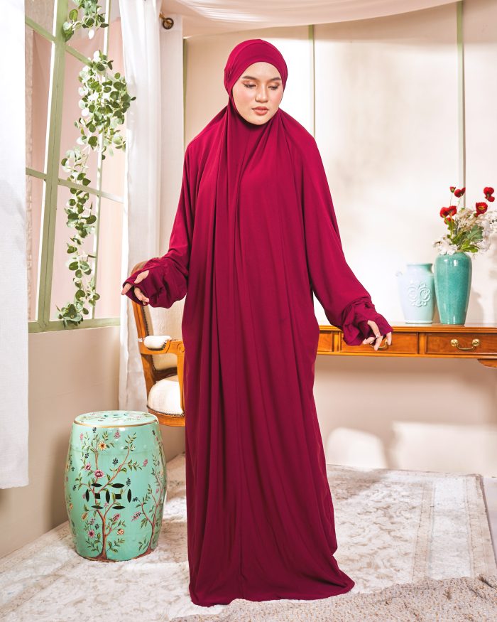Telekung Lateefah 2.0 - Maroon - Image 2