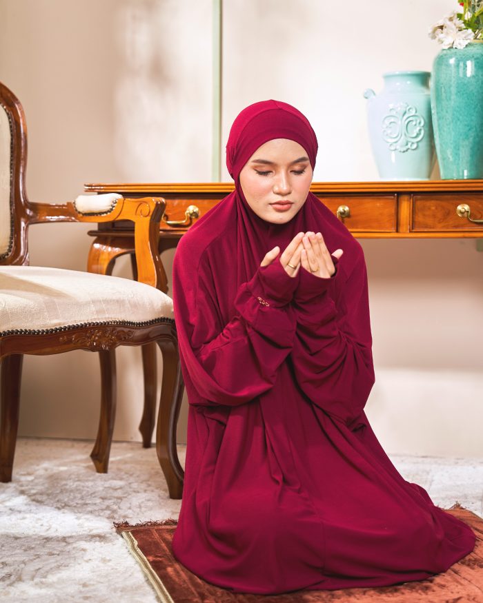 Telekung Lateefah 2.0 - Maroon - Image 5