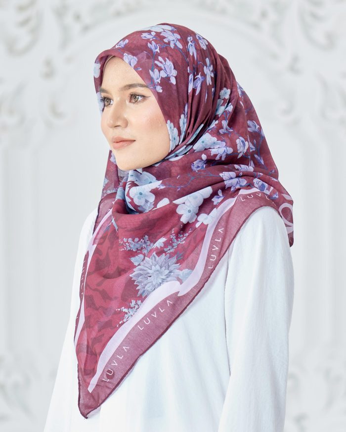 Tudung Bawal Cotton Voile Cendana - Snap Dragon - Image 3