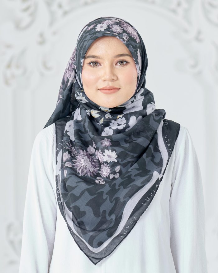 Tudung Bawal Cotton Voile Cendana - Sweet William - Image 2