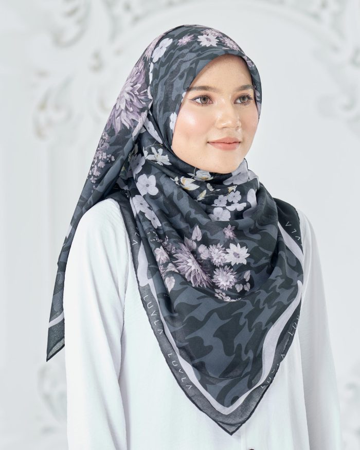 Tudung Bawal Cotton Voile Cendana - Sweet William