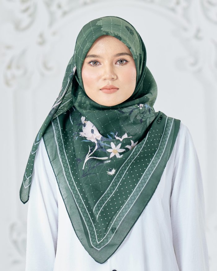 Tudung Bawal Cotton Voile Dahlia - Grassy Mignon - Image 2