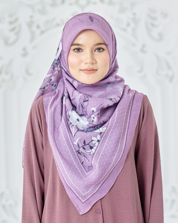 Tudung Bawal Cotton Voile Dahlia - Orchid Pink - Image 2