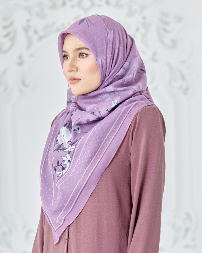 Tudung Bawal Cotton Voile Dahlia - Orchid Pink - Image 3