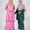 Baju Kurung Sulam Songket Tun Teja - Melati Magenta - Image 9