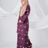 Baju Kurung Sulam Songket Tun Teja - Melati Magenta - Image 2