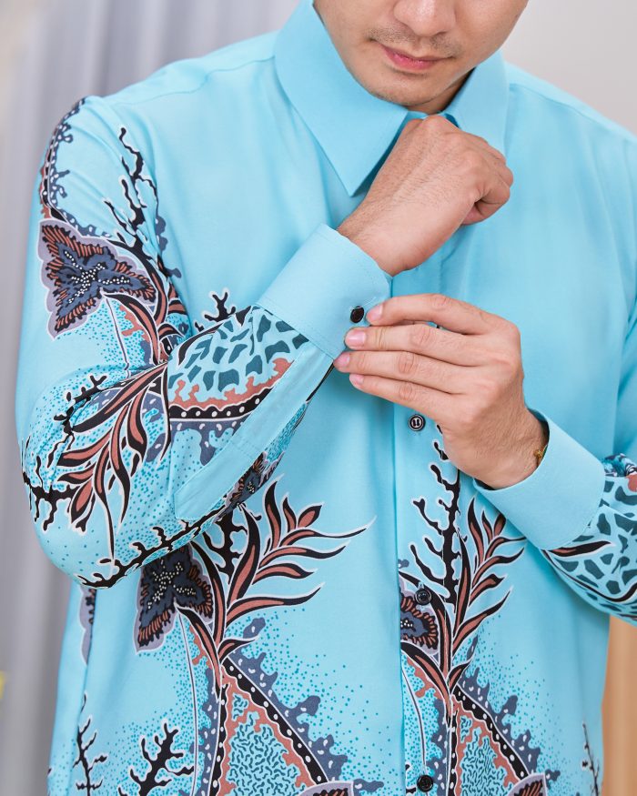 Kemeja Batik Sultan - Antartika Aqua Blue - Image 5