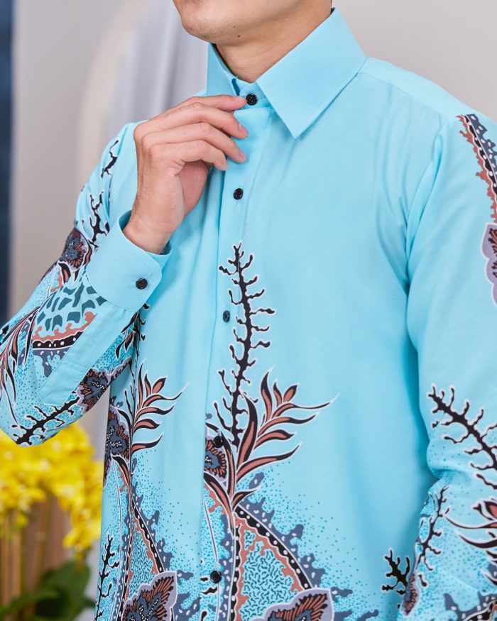 Kemeja Batik Sultan - Antartika Aqua Blue - Image 6