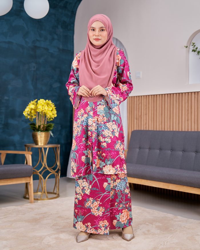 Baju Kebarung Sajeeda - Maroon - Image 3