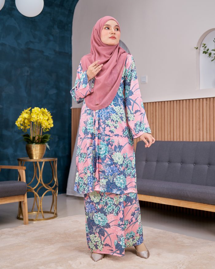 Baju Kebarung Sajeeda - Roseate Pink - Image 2