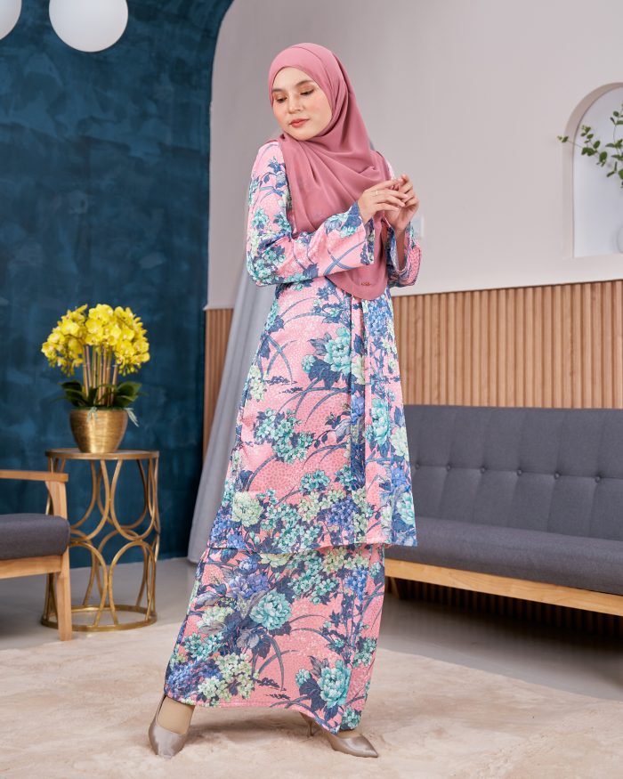 Baju Kebarung Sajeeda - Roseate Pink - Image 3