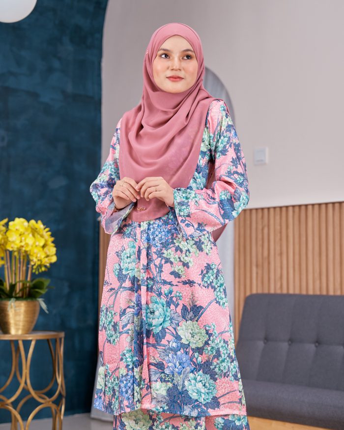 Baju Kebarung Sajeeda - Roseate Pink - Image 4