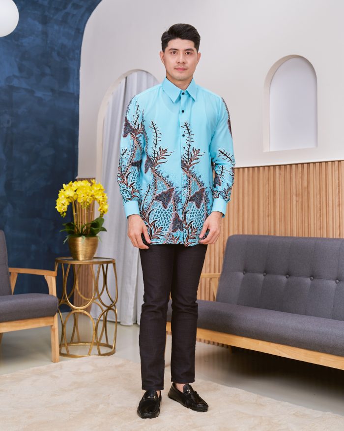 Kemeja Batik Sultan - Antartika Aqua Blue - Image 3