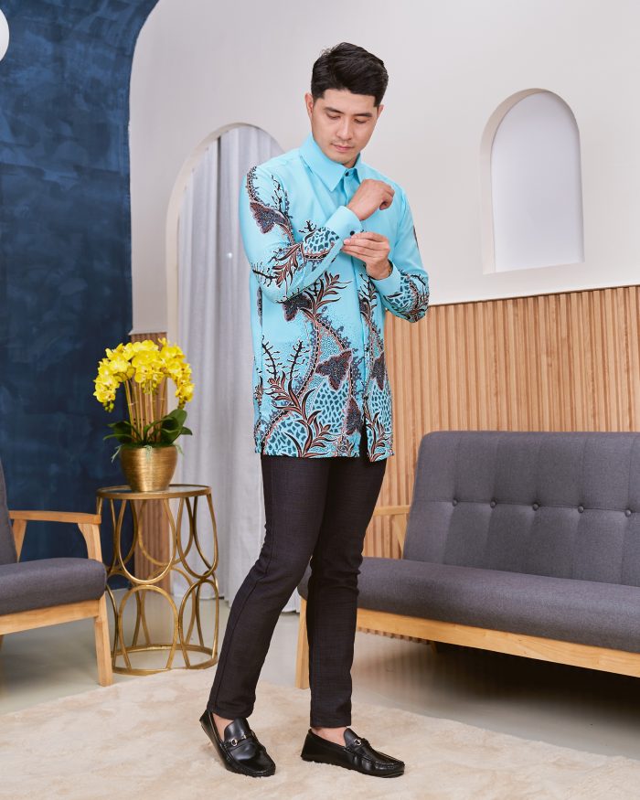 Kemeja Batik Sultan - Antartika Aqua Blue