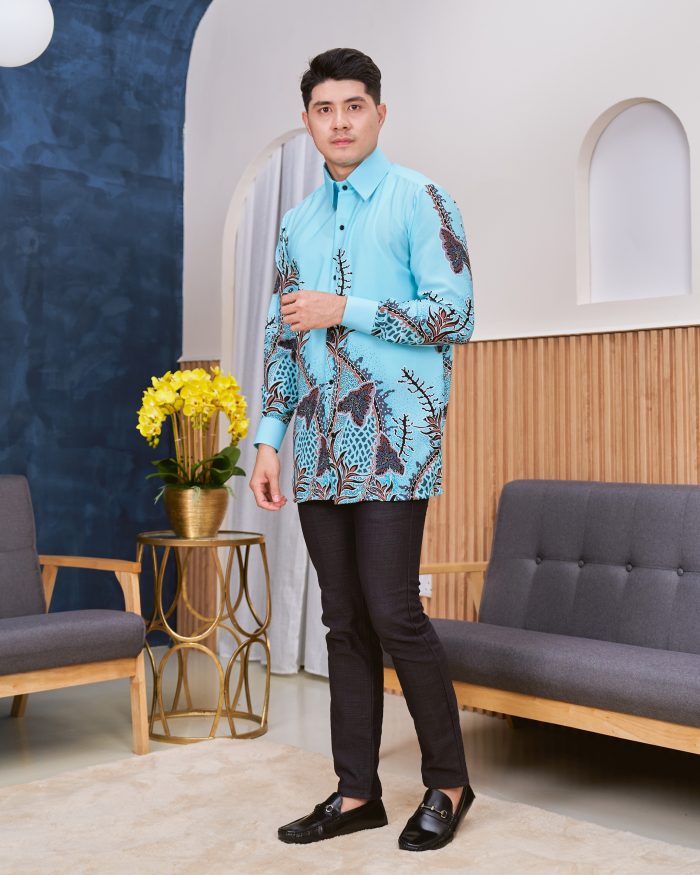 Kemeja Batik Sultan - Antartika Aqua Blue - Image 2