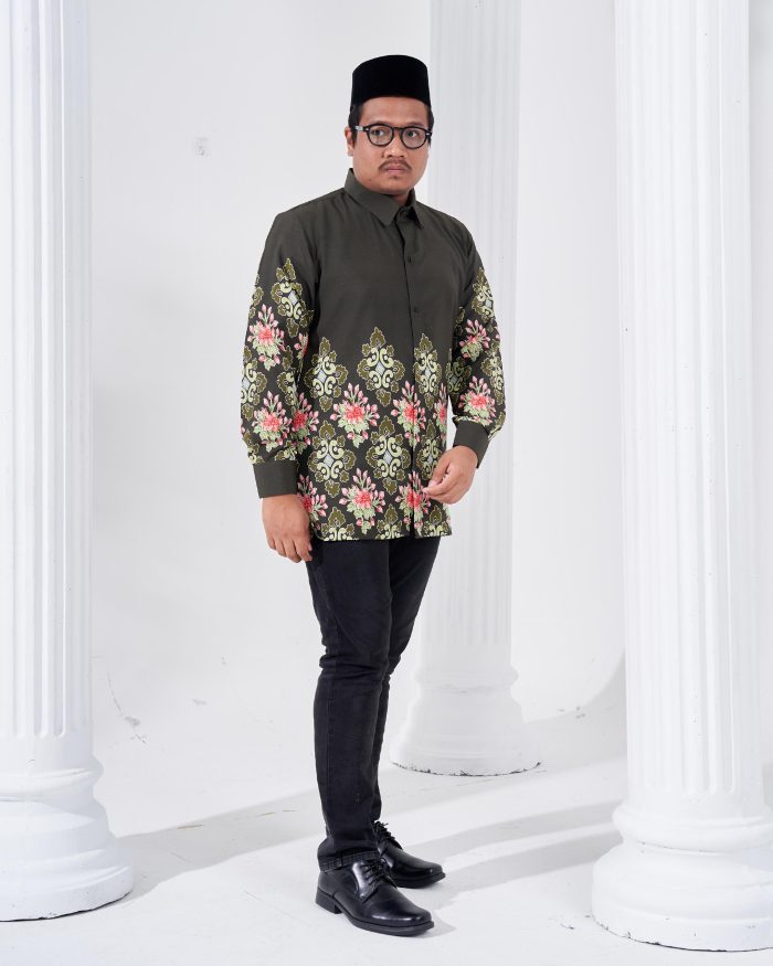 Kemeja Batik Sultan 2.0 - Astaka Dark Olive - Image 2