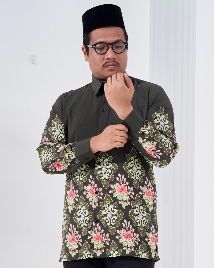 Kemeja Batik Sultan 2.0 - Astaka Dark Olive - Image 5