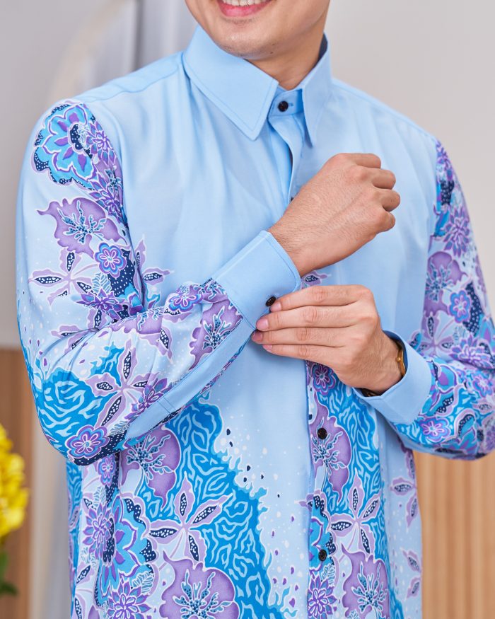 Kemeja Batik Sultan - Anggerik Dusty Blue - Image 5