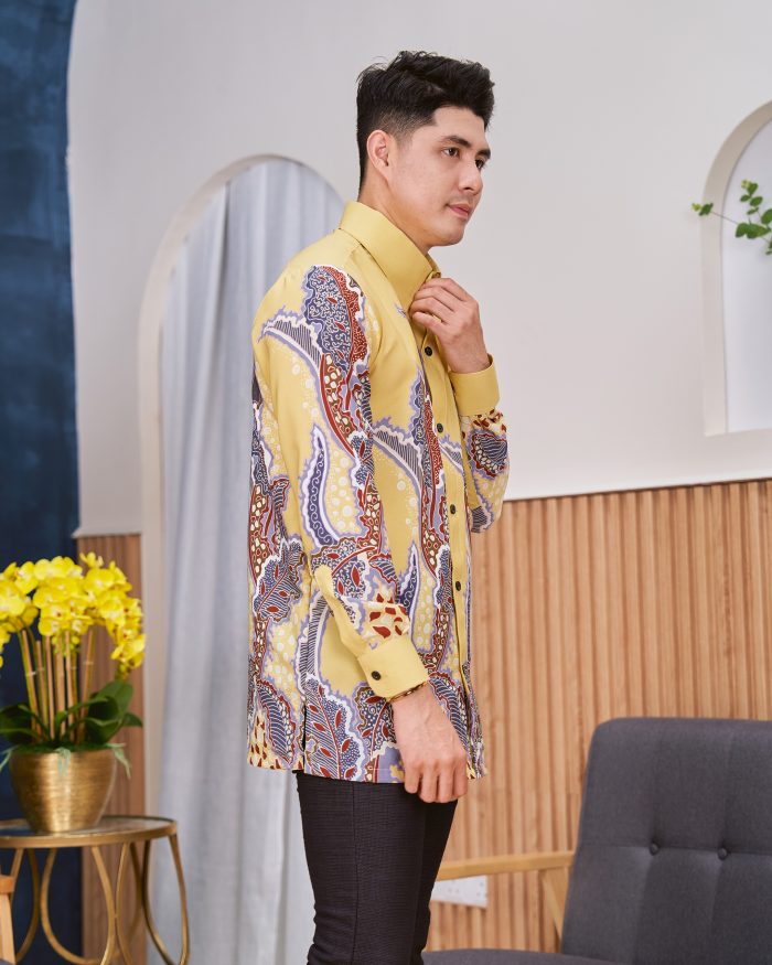 Kemeja Batik Sultan - Kristal Creamy Mustard - Image 7