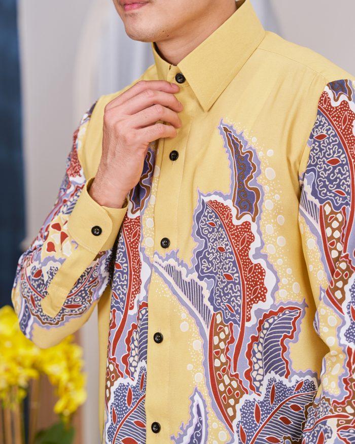 Kemeja Batik Sultan - Kristal Creamy Mustard - Image 5