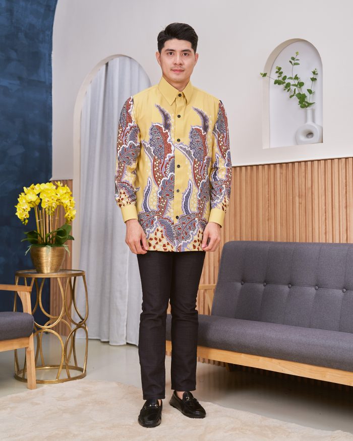 Kemeja Batik Sultan - Kristal Creamy Mustard - Image 3