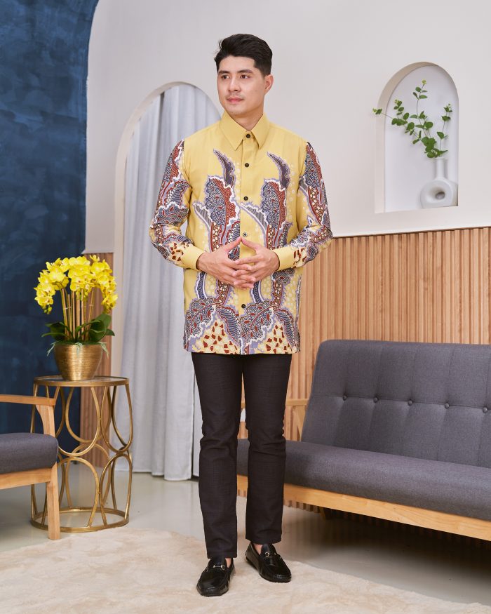 Kemeja Batik Sultan - Kristal Creamy Mustard - Image 4