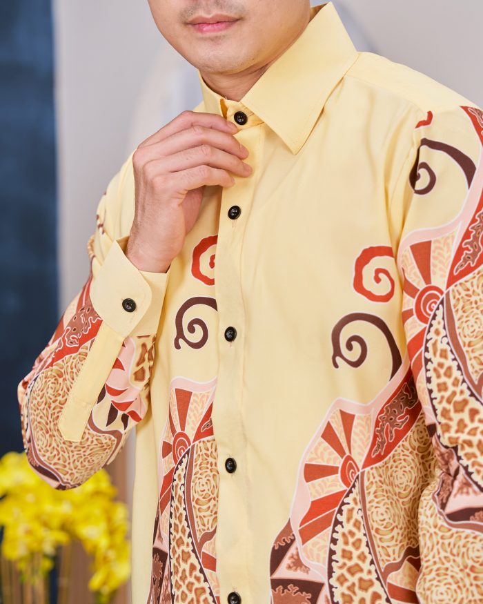 Kemeja Batik Sultan - Sumatera Pastel Yellow - Image 5