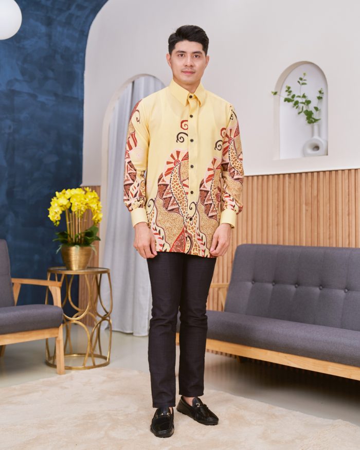 Kemeja Batik Sultan - Sumatera Pastel Yellow - Image 3