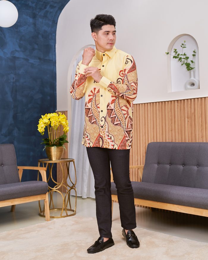 Kemeja Batik Sultan - Sumatera Pastel Yellow - Image 2