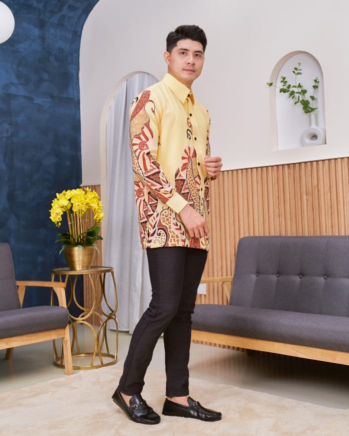 Kemeja Batik Sultan - Sumatera Pastel Yellow - Image 4