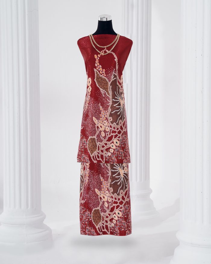 Kain Pasang Satin Silk Jacquard Arjuna - Maroon